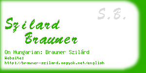 szilard brauner business card